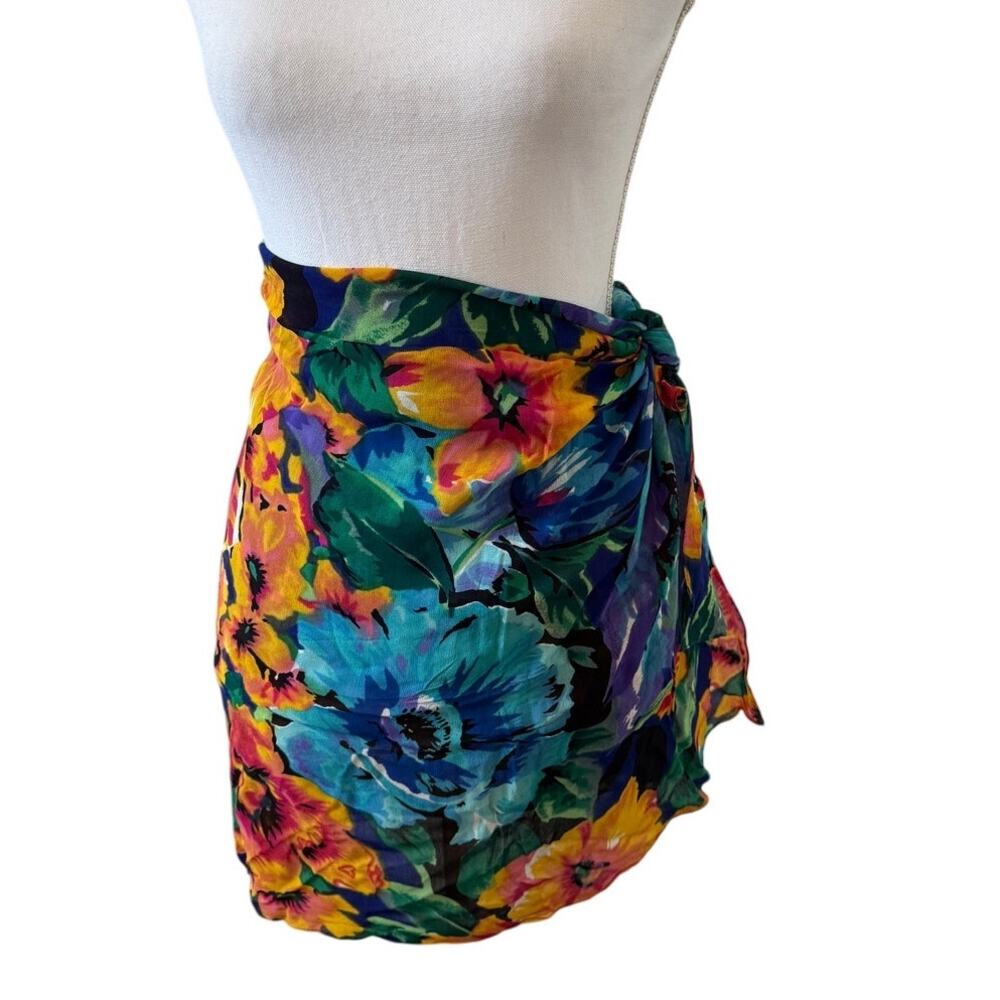 Vintage ECHO Sarong cover up Hibiscus Print